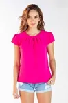 Blusa Dwz Manga Curta Abertura Frontal