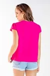 Blusa Dwz Manga Curta Abertura Frontal