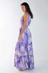 Vestido Dwz Longo Estampado com Amarracao