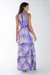 Vestido Dwz Longo Estampado com Amarracao