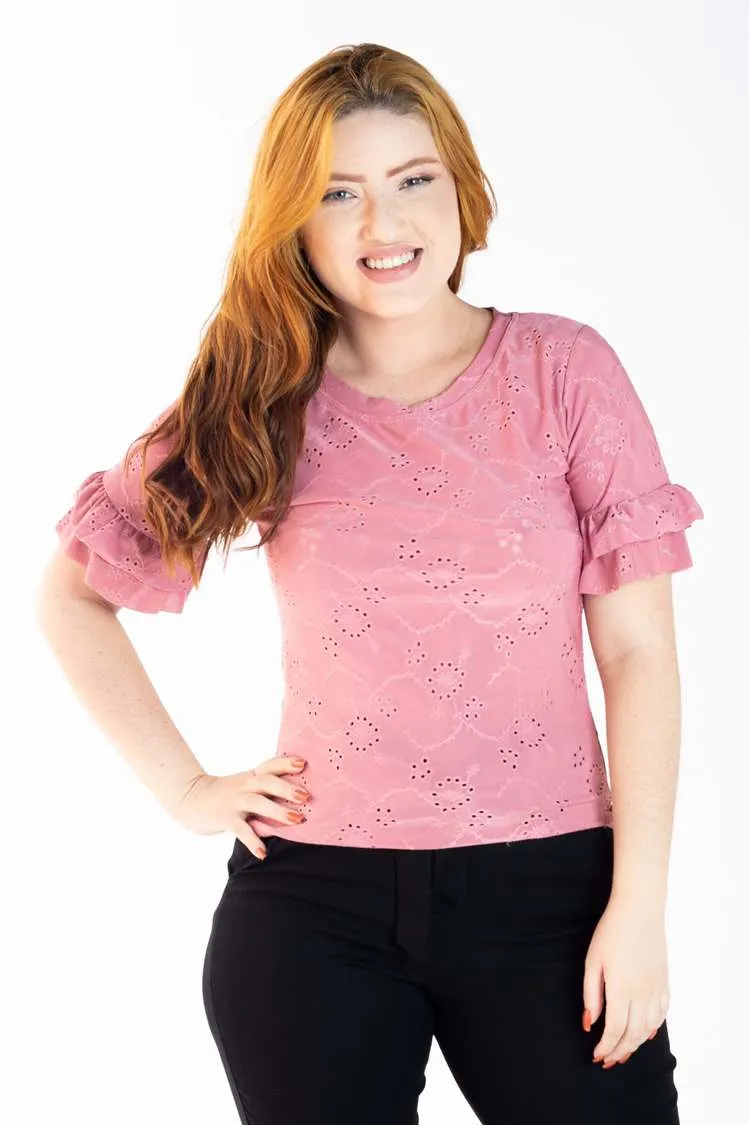 Blusa Dwz Lesie com Manga Babados