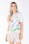 Blusa Dwz Manga Balone com Estampa Floral