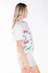 Blusa Dwz Manga Balone com Estampa Floral