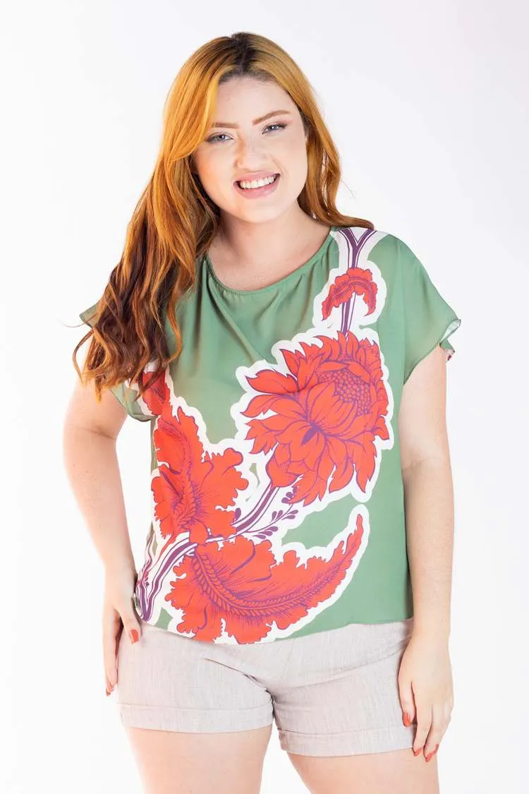 Blusa Dwz Costas dexw Estampa de flor