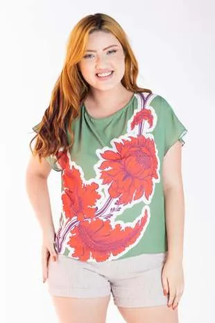 Blusa Dwz Costas dexw Estampa de flor