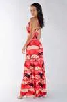 Vestido Dwz Longo Estampado com Bojo