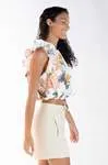 Blusa Dwz Manga Babado com Elastico