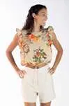 Blusa Dwz Manga Babado com Elastico