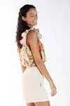 Blusa Dwz Manga Babado com Elastico