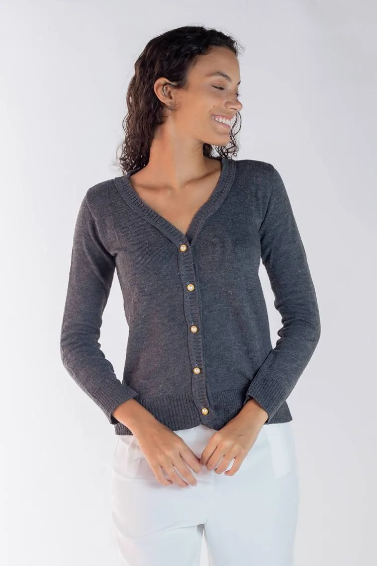 Cardigan Dwz Liso com Botoes de Tricot