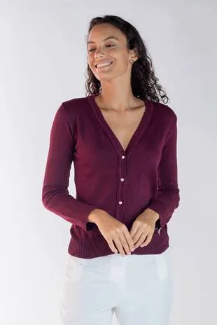 Cardigan Dwz Liso com Botoes de Tricot