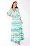 Vestido Dwz Longo Estampado Manga Morcego
