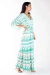 Vestido Dwz Longo Estampado Manga Morcego