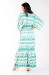 Vestido Dwz Longo Estampado Manga Morcego