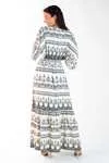 Vestido Dwz Longo Estampado Manga Morcego