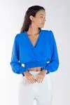 Blusa Dwz Manga Longa Lisa Com Lastex