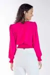 Blusa Dwz Manga Longa Lisa Com Lastex