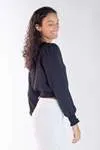 Blusa Dwz Manga Longa Lisa Com Lastex