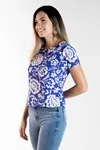 Blusa Dwz Manga Curta Estampada