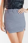 Short Saia Dwz Xadrez Com Cinto