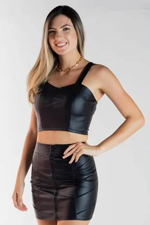 Cropped Dwz Com Bojo Couro Fake