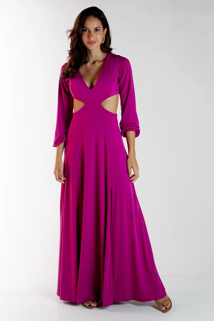 Vestido Dwz Abertura Lateral Longo