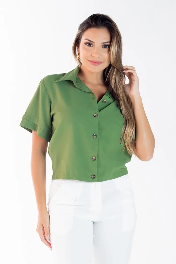 Camisa Dwz Tencel Botoes Lisa