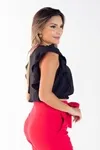 Blusa Dwz Manga Babado Lisa