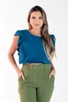 Blusa Dwz Manga Babado Lisa