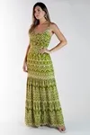 Vestido Dwz Longo Estampado Com Alcas