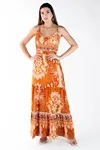 Vestido Dwz Longo Estampado Com Alcas