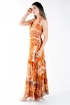 Vestido Dwz Longo Estampado Com Alcas