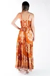 Vestido Dwz Longo Estampado Com Alcas