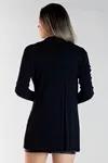 Cardigan Dwz Liso Longo De Malha
