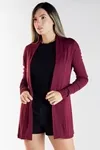 Cardigan Dwz Liso Longo De Malha