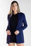 Cardigan Dwz Liso Longo De Malha
