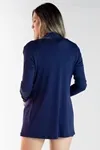 Cardigan Dwz Liso Longo De Malha