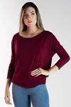 Blusa Dwz Manga 3/4 De Malha Lisa
