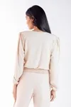 Blusa Dwz Manga Longa Com Lastex