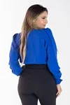 Blusa Dwz Manga Longa Com Lastex Transpassado