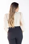 Blusa Dwz Manga Longa Com Lastex Transpassado