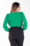 Blusa Dwz Manga Longa Com Lastex Transpassado