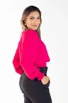 Blusa Dwz Manga Longa Com Lastex Transpassado