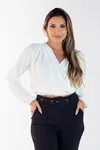 Blusa Dwz Manga Longa Lisa Transpassada