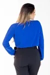 Blusa Dwz Manga Longa Lisa Transpassada
