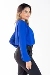 Blusa Dwz Manga Longa Lisa Transpassada