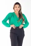Blusa Dwz Manga Longa Lisa Transpassada