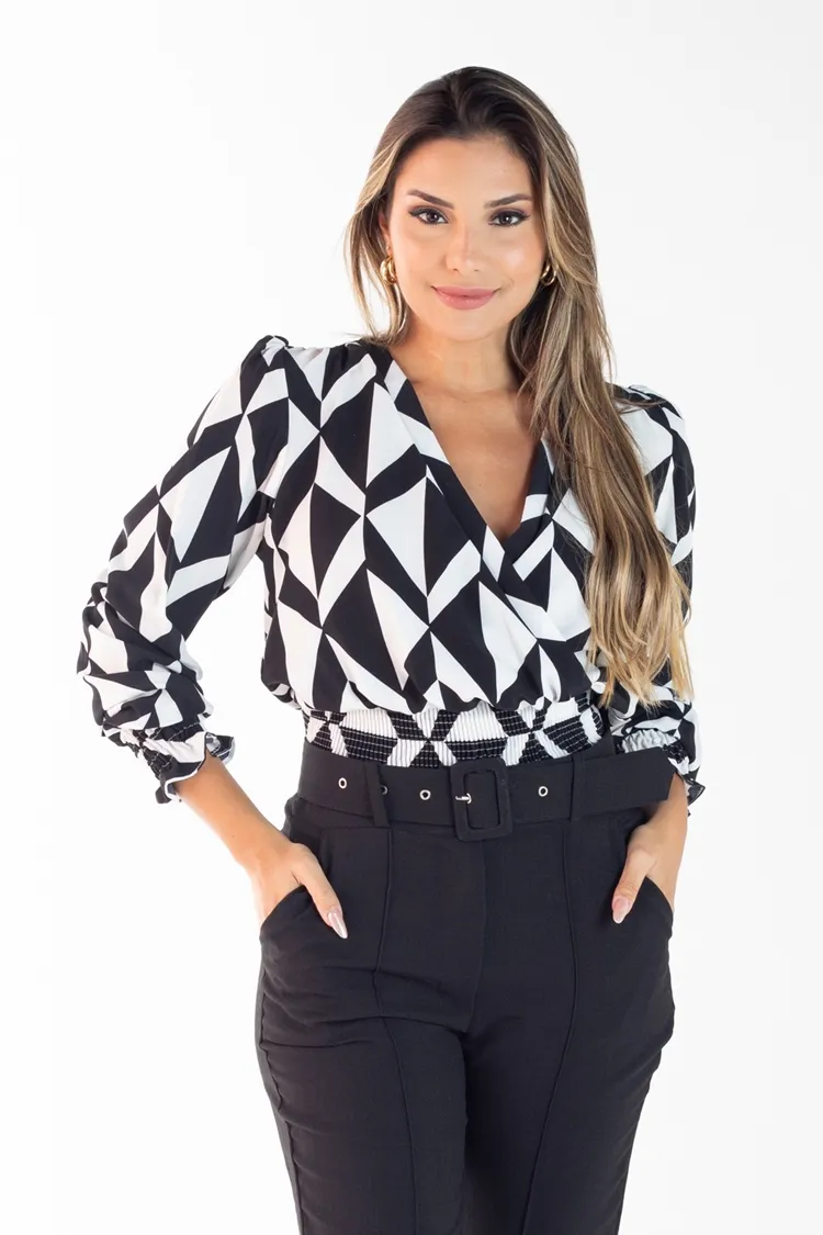 Blusa Dwz Estampada Transpassada