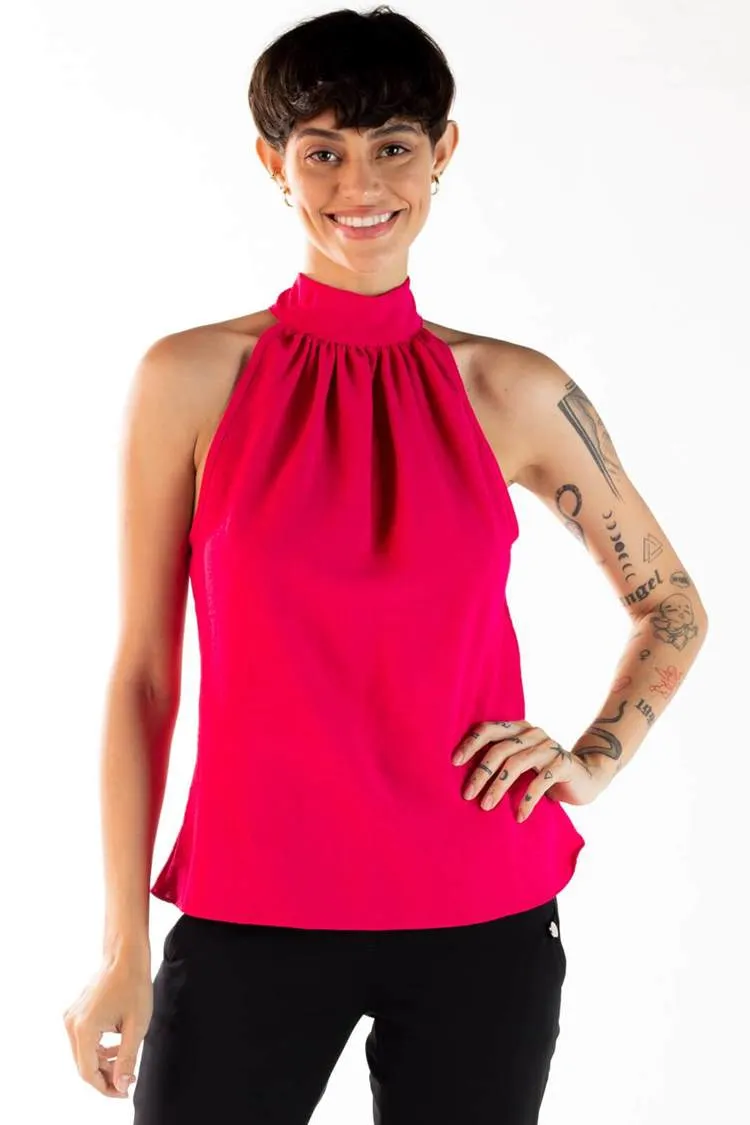 Blusa Dwz Gola Alta Com Amarracao Lisa
