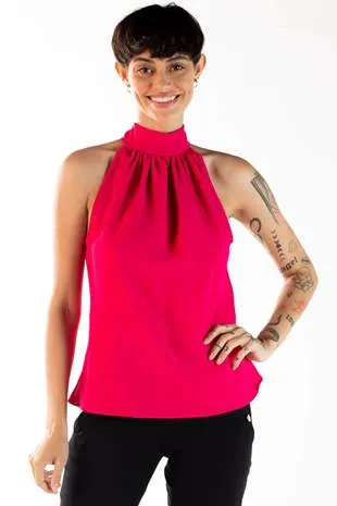 Blusa Dwz Gola Alta Com Amarracao Lisa